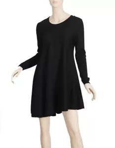 COS black 100% wool flared knit mini dress XS new w/tags - Picture 1 of 7