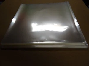 100 CRYSTAL CLEAR THIN PLASTIC LP BLAKE SLEEVES 320 x 320 x 0,05 mm - Picture 1 of 6