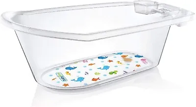 Clear Baby Bath Tub 0-24 Months Toddler Child Comfort With Drain Plug. BPA FREE • 19.99£