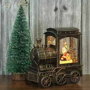 Christmas Snow Globe Musical Lighted Lantern Water Train Party Decor Decorations - Picture 1 of 12