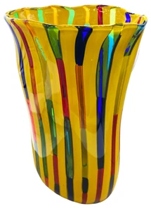 Murano Glasses Made in Italy VS037 Multi-Color Cylinder Glass - Picture 1 of 4