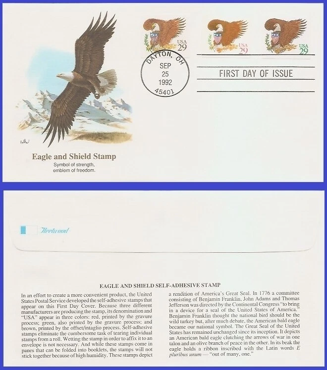 USA6 #2595 U/A FLEETWOOD FDC   Eagle & Sheild - Brown - Image 1 of 1