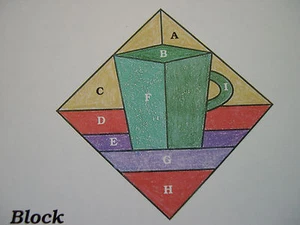 Coffee Cups Quilt Pattern Spinning Spools w/uncut plastic templates - Picture 1 of 2