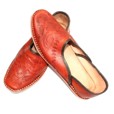 Men's Leather Mojari Handmade Shoes Traditional Punjabi Khussa US Style Jutti - Image 1 of 4