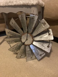 Galvanized Metal Primitive Clock  - Picture 1 of 4
