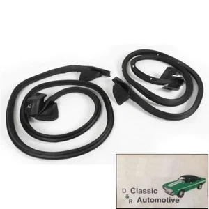 1968-69 Camaro Firebird Door Weatherstrip 2pc Latex Style Pair Driver Passenger - Picture 1 of 2