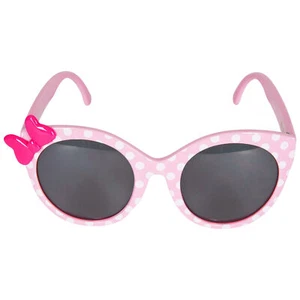 Disney Minnie Mouse Bright Polka Dot Kid's Sunglasses with Bow Pink - Picture 1 of 4