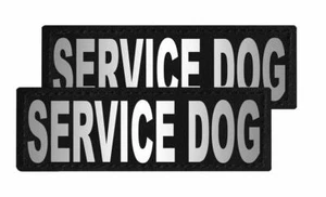 Service Hund Aufnäher reflektierend extra Etikett Etikett für Hundegeschirr Service - Bild 1 von 7
