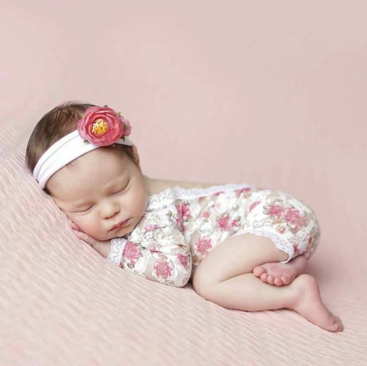 Newborn Lace Romper  Floral Lace Romper Photography Prop - image 1 of 1