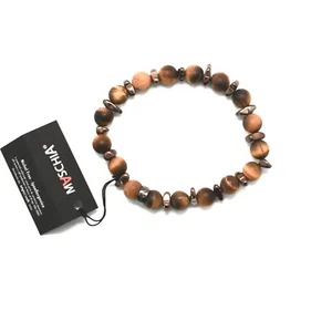 BRACCIALE IN ARGENTO 925 EMATITE OCCHIO DI TIGRE BWI-2 MADE IN ITALY BY MASCHIA - Imagen 1 de 9