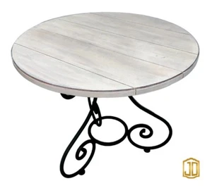 Ethan Allen Legacy Maple & Wrought Iron Side Table #13-8313 - Picture 1 of 15