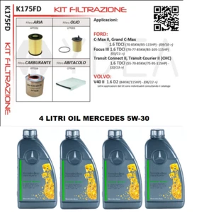 KIT TAGLIANDO FORD C-MAX II 1.6 TDCI 115CV 85KW DAL 12/2010 + OLIO CASTROL 5W30 - Imagen 1 de 1