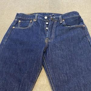 Pantalones de mezclilla Levis 501 para hombre talla 30x30 azul oscuro pierna recta botón mosca clásicos - Imagen 1 de 13