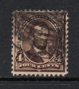 Scott # 222, used, F-VF, 4¢ Abraham Lincoln, 1890, No Faults! - Picture 1 of 2