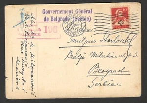 SUIZA A SERBIA - POSTAL CENSURA - OCUPACIÓN AUSTRIACA - 1917. - Imagen 1 de 2