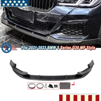 For 2021-2023 BMW 5 Series G30 540i M550i Front Bumper Splitter Lip Carbon Look Foto 1 de 4
