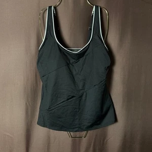Costume da bagno Lands' End donna 8 nero regolabile con ferretto Tankini - Foto 1 di 7
