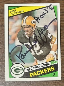 PAUL COFFMAN AUTOGRAPHED 1984 TOPPS FOOTBALL CARD # 265 GREEN BAY PACKERS - Picture 1 of 5