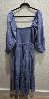 Vestido midi Free People talla M Perfect Storm con ojales ajustados Prarie Coquette  Foto 1 de 4