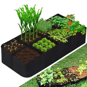 Fabric Raised Garden Bed, 128 Gallon 8 Grids Plant Grow Bags, 3x6FT Planter R... - Picture 1 of 7