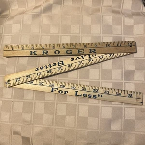 Vintage Advertising Wood Folding Yard Stick Kroger - Picture 1 of 10
