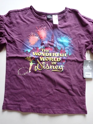 Girls Short Sleeve T Shirt Disney Size 11/12 Purple with Ruffle Sleeves New NWT - Image 1 of 4