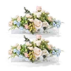 2Pcs Acrylic Flower Vase for Centerpieces, 31.5" Rectangle Modern Vases for D... - Picture 1 of 7
