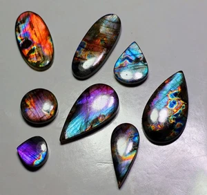 301 Ct Natural Bulk Lot Purple Fire Labradorite Fancy Cabochon Gemstone RP-221 - Picture 1 of 1