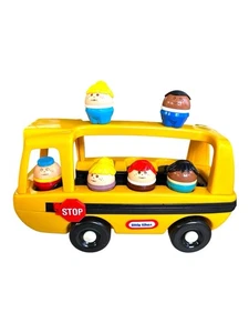 Little Tikes TODDLE TOTS School Bus Push Along Vehicle 6 Figures Vintage Toy - Picture 1 of 6