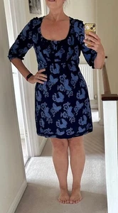 Fat Face Chic Navy Floral Print Dress - size 14 - Picture 1 of 6