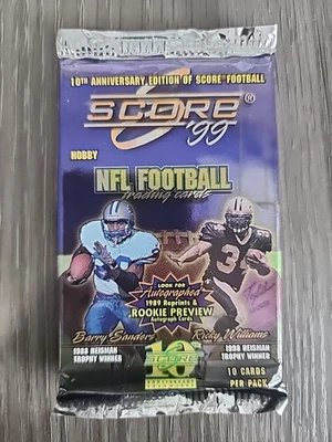 1999 Score 10th Anniversary NFL Football Cards Unopened Hobby Pack - Image 1 of 3
