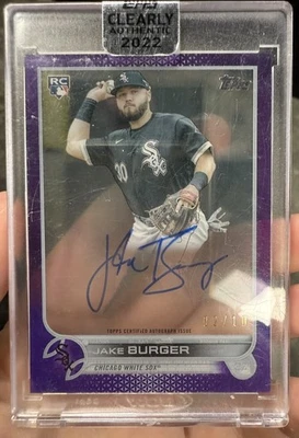 Jake Burger 2022 Clearly Authentic Rookie Auto Purple #02/10 CAA-JB White Sox 🔥 - Image 1 of 2