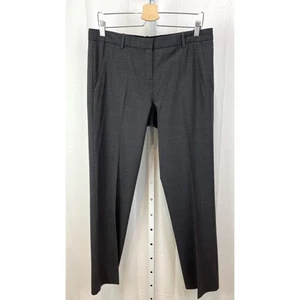 THEORY Emery 2 Urban Trousers Flat Front Dress Pants Wool Blend USA Gray Size 12 - Picture 1 of 8