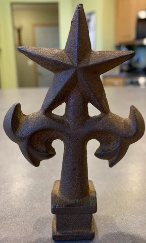 Old Cast Iron Star Fence Post Finial Fence Post Cap Cover