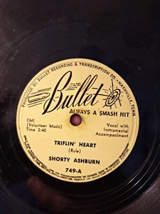 Shorty Ashburn 1952 Bullet 749 78RPM Triflin' Heart - Are You Lonely Too G+ - Picture 1 of 14