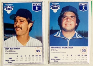 DON MATTINGLY + FERNANDO VALENZUELA Baseball Cards Home Plate Heroes NY Yankees - Picture 1 of 1