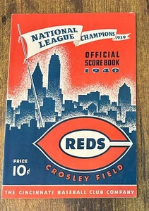 ⚾️  Vintage 1940 Cincinnati Reds v Brooklyn Dodgers Scorebook Crosley Field - Picture 1 of 6