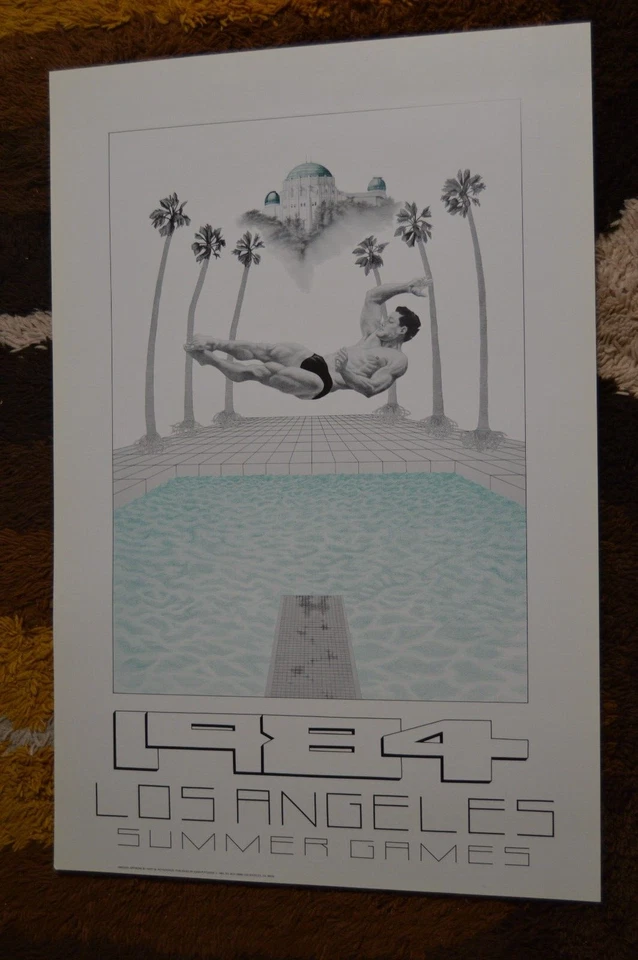 Vintage 1984 LA Olympics Mergulhador Interesse Gay Gamar Studios Jogos de Verão Palma de Piscina - Imagem 1 de 4