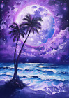 5D Diamond Painting Two Palms in the Moonlight Kit
