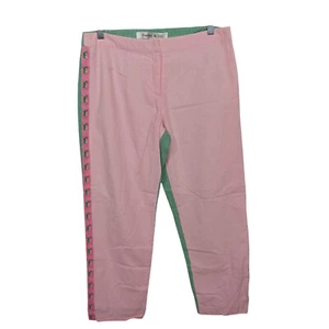 Pantalones chinos para mujer talla 8 algodón rosa pantalones ligeros artísticos retro ropa de trabajo - Imagen 1 de 6