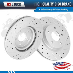 Front Drilled and Slotted Brake Rotors For 2007 - 2023 Nissan Altima All Models