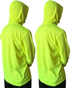 Hi Vis High Visibility T Shirt Long Sleeve Safety Construction Work Shirts with - Picture 1 of 6