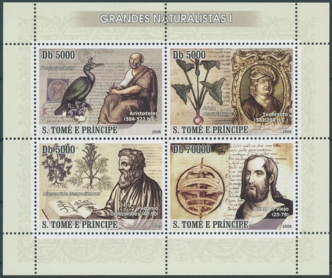 Sao Tome & Principe 2008 MNH People Stamps Great Naturalists Aristotle 4v M/S I Cover