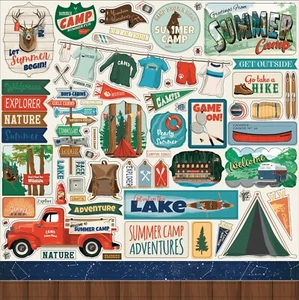 Carta Bella - Summer Camp 12x12 Element Sticker Cabin Lake Scrapbook - Picture 1 of 1