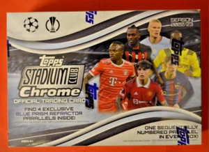 Tarjetas coleccionables Topps Football Stadium Club cromadas 2022/23 - Caja 10 packs a 5 cards - Imagen 1 de 2