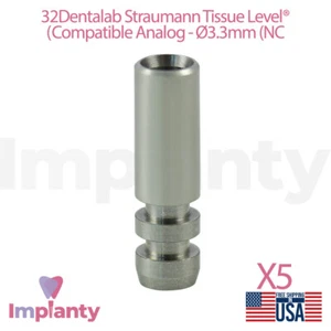 5x Accesorio Dental Analógico 3.3mm Estrecho Crossfit Amarillo Compatible con Straumann - Imagen 1 de 4