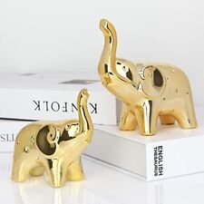 Pair of Elephant Statues Symbolizing Friendship Home Office Decorations