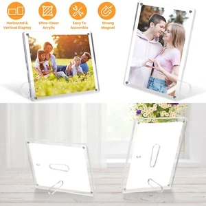 4Pcs Acrylic Picture Frame 5"x7" Magnetic Photo Frames for Desk Tabletop Display - Picture 1 of 12