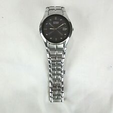 Citizen Mens Eco-Drive Black Dial Stainless Steel Date Watch E111-S058481