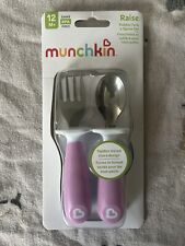 Munchkin Raise Toddler Fork & Spoon Set 12 M+ Pink